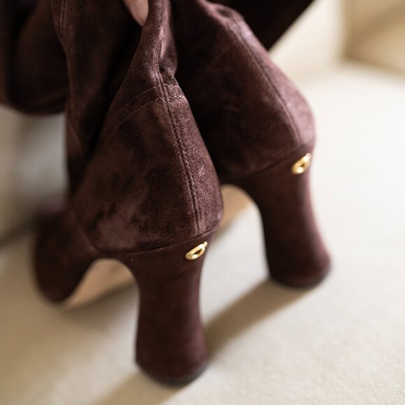 Coach Women's Pointed Toe Pull-On Knee High Boots - CECE - Brown Suede Size 7.5 - Picture 7 of 7